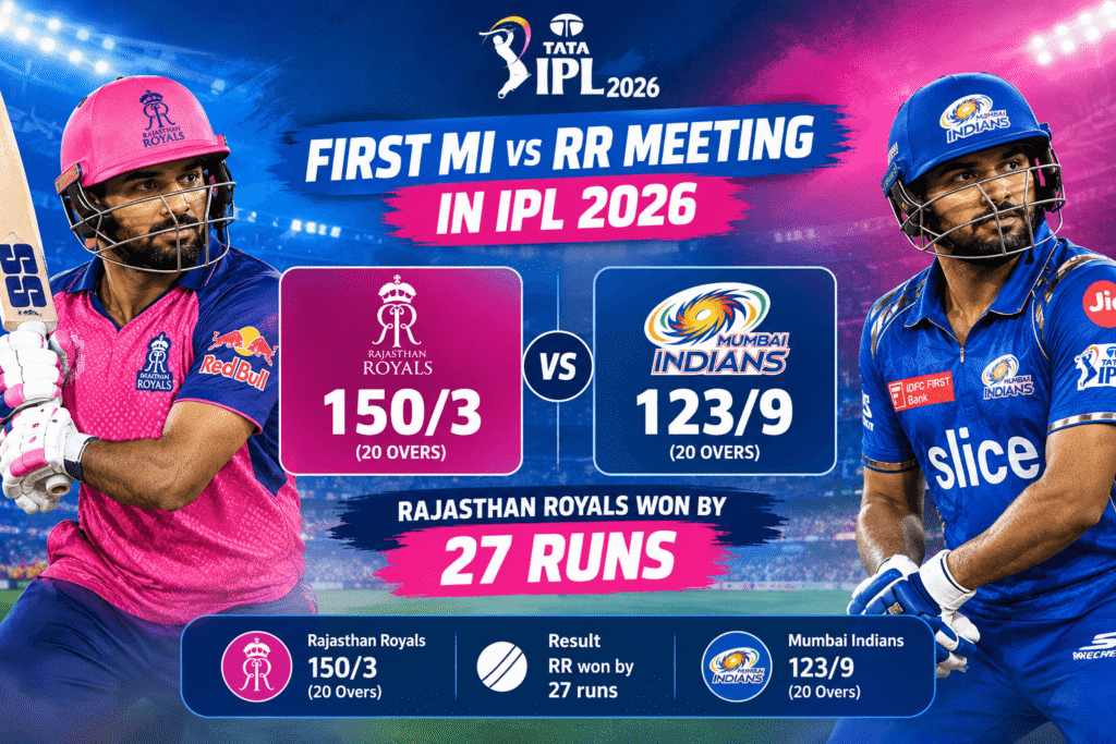 First MI vs RR Meeting in IPL 2026